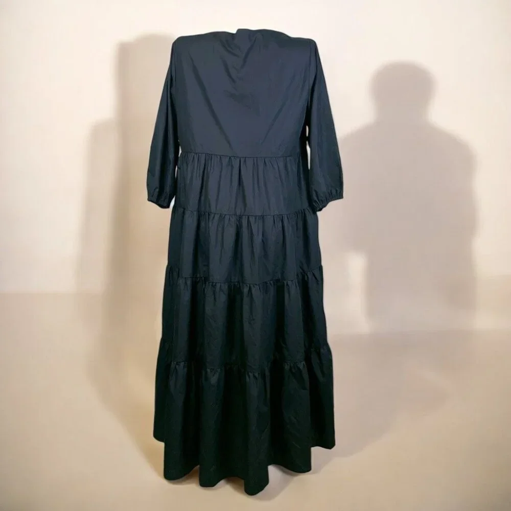 NWT En Saison Reagan Midi Dress in Black - Picture 3 of 4